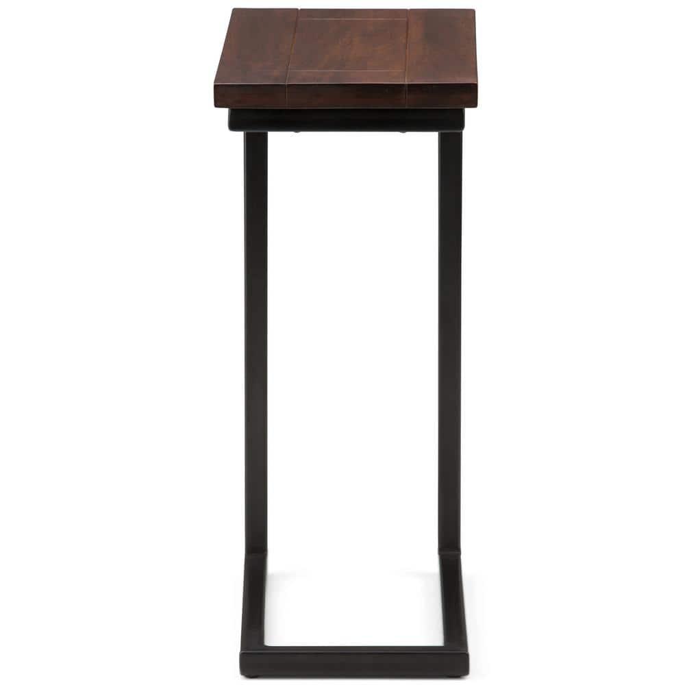 Vynxaria C-Shaped Coffee Tables - Dark Cognac Brown Elegance