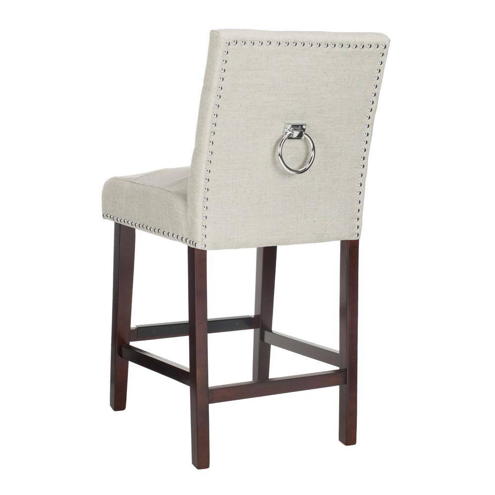 Nikita Counter Stool (Set of 2) - BST6303 - Light Grey/Espresso - Safavieh