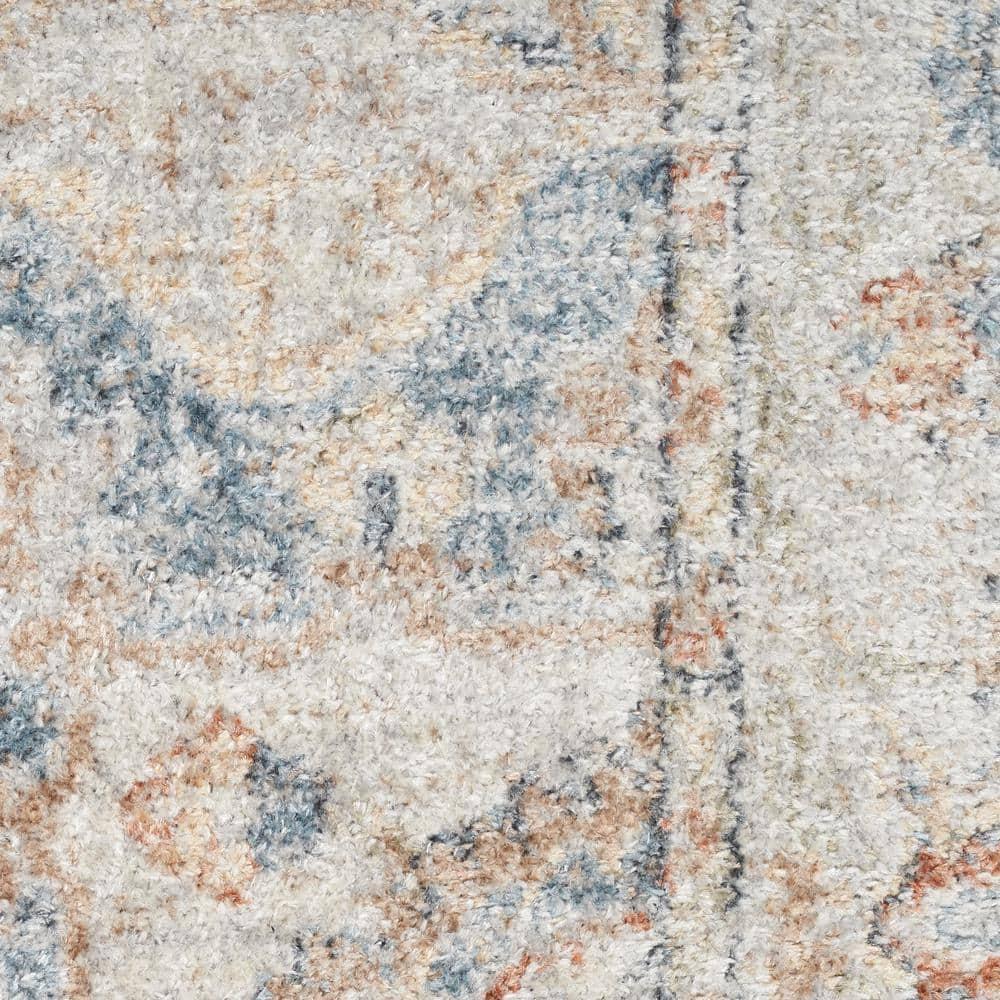 Nourison Astra Machine Washable Vintage Medallion Indoor Rug Denim Multi 7'10" x 10'