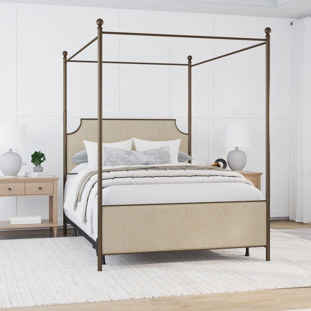 Aasif Upholstered Metal Canopy Bed