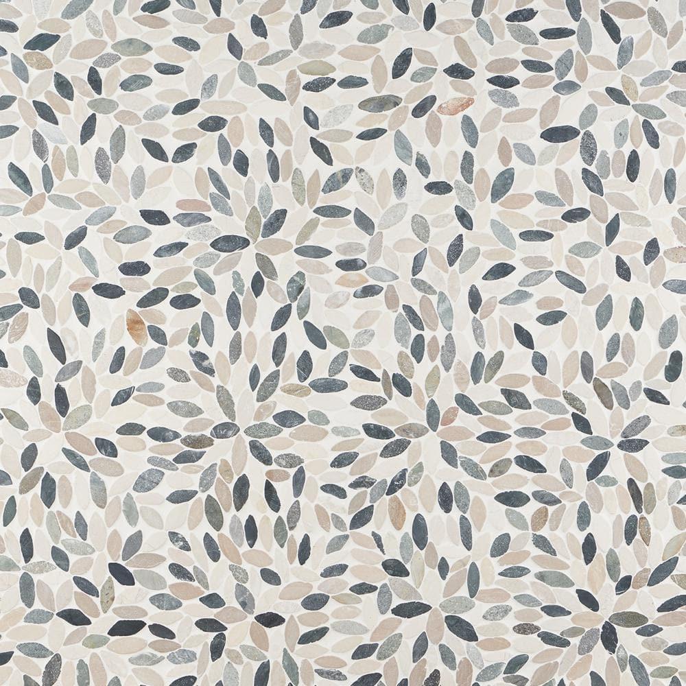 Picturesque Flower 11.81 in. x 11.81 in. Natural Stone Floor and Wall Mosaic Tile (0.97 Sq. Ft. / Each)