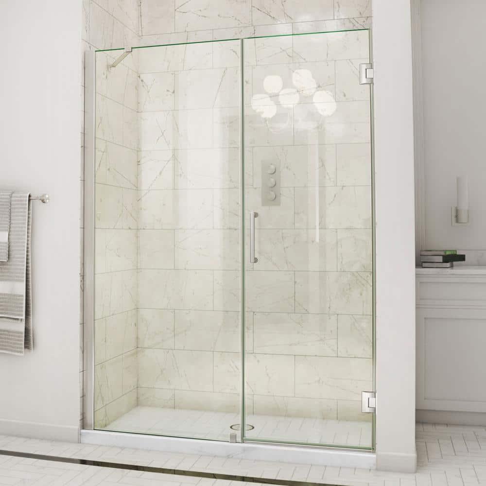 Unidoor 58" W x 72" H Hinged Frameless Shower Door with Clearmax™ Technology