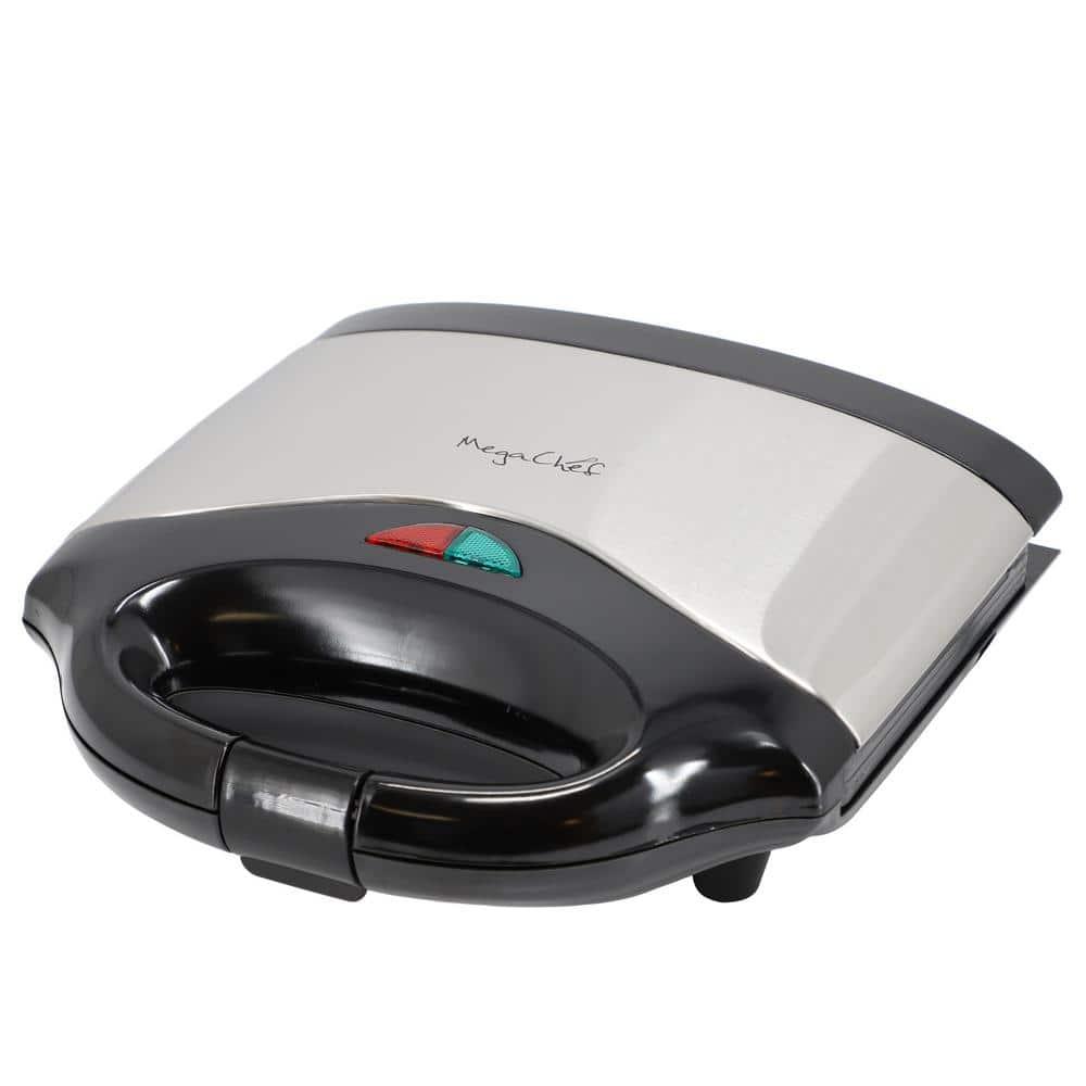 MegaChef MegaChef Electric Compact Aluminum Nonstick Sandwich Maker in Black