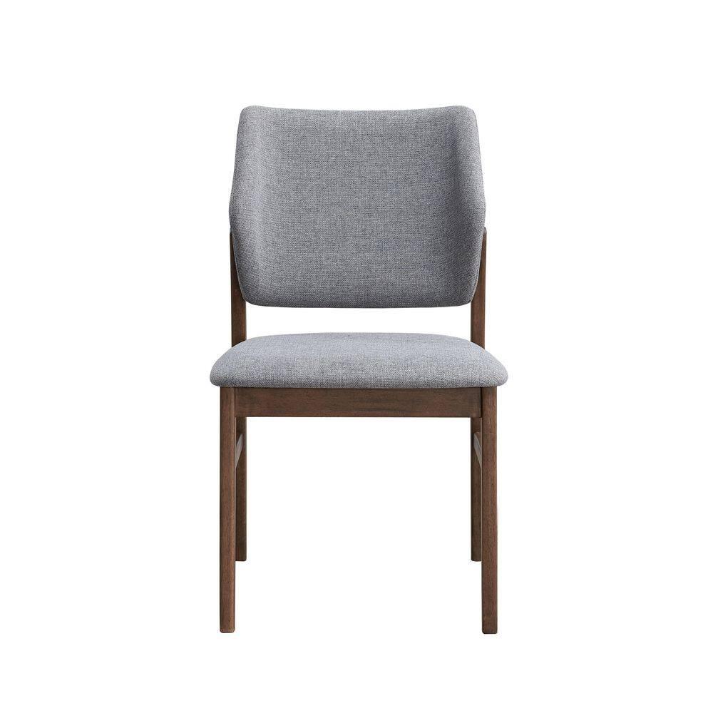 ACME Furniture Sarha Armless Side Chair In Light Gray And Walnut (Set Of 2)