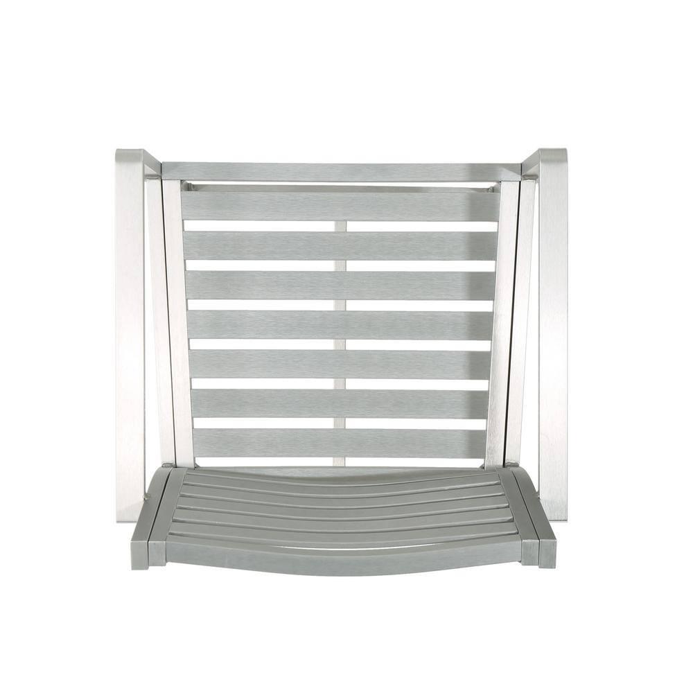 Noble House Cape Coral 5 Pc Aluminum Bar Set with Grey Tempered Glass Top Table