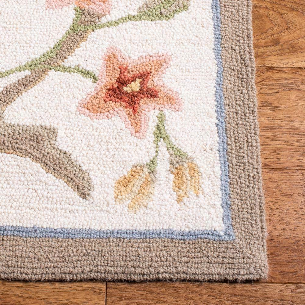SAFAVIEH Chelsea Baxter Floral Wool Runner Rug, Ivory, 2'6" x 8'