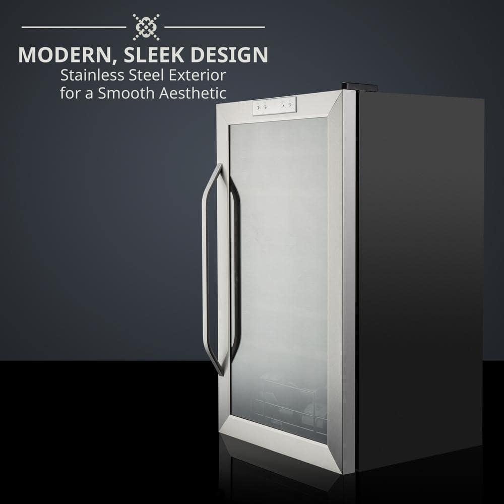 Ivation 33-Bottle Dual Zone Compressor Freestanding Wine Cooler Refrigerator - Stainless Steel