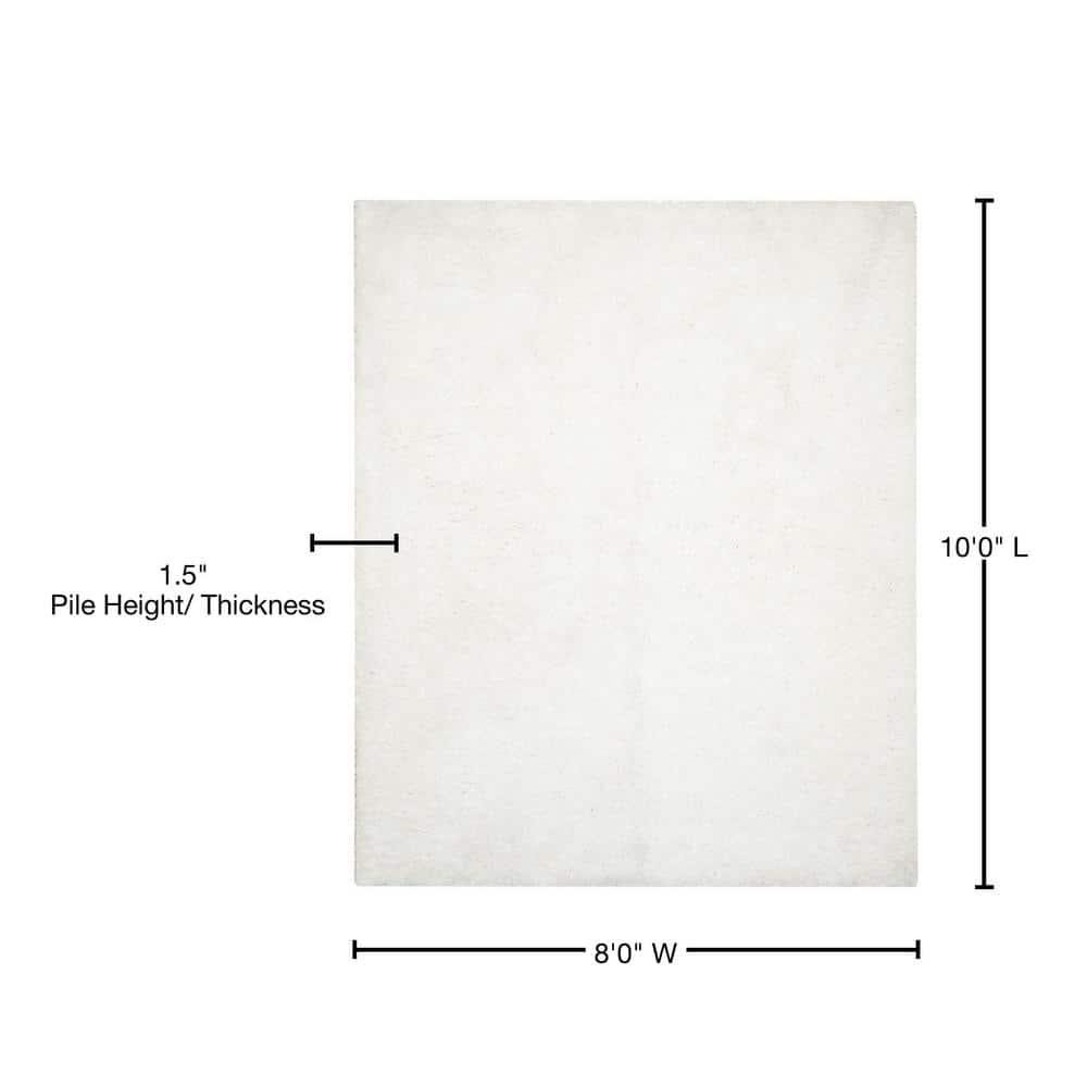 Supreme Shag SGS621 Hand Tufted Indoor Area Rug - Ivory - 8'x10' - Safavieh