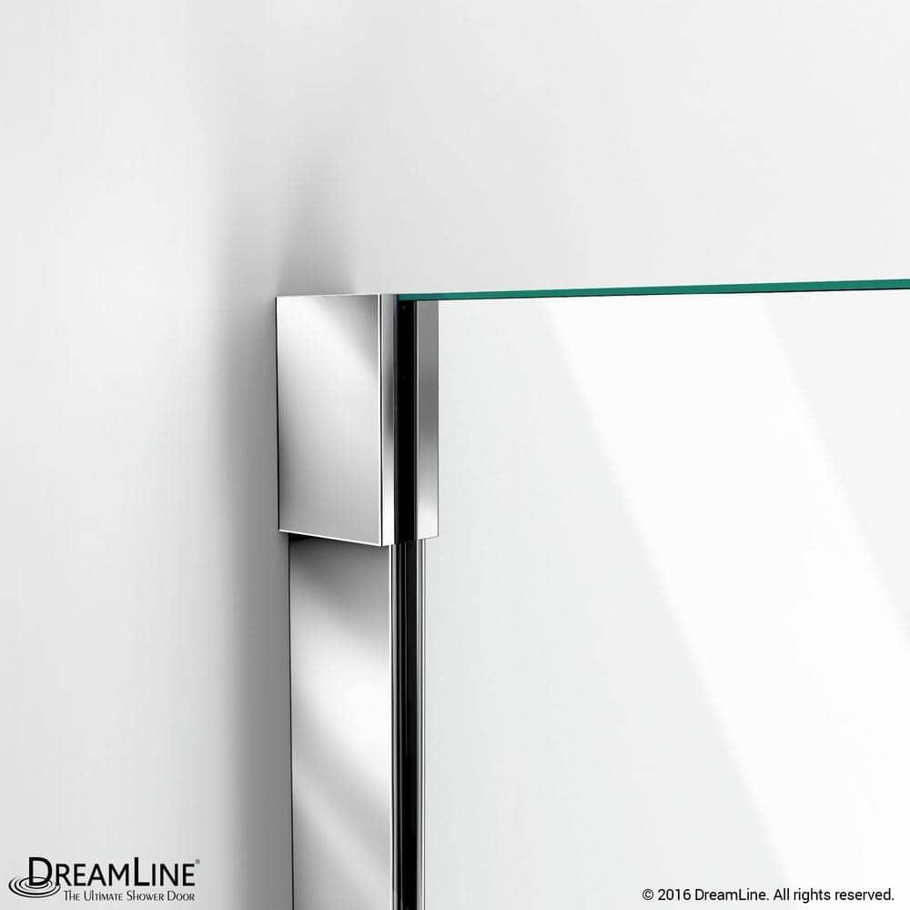 Unidoor-X 55.5" W x 72" H Frameless Shower Door with Fixed Panel