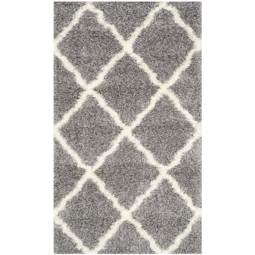 Montreal Shag SGM866 Power Loomed Indoor Accent Rug - Grey/Ivory - 3'x5' - Safavieh.
