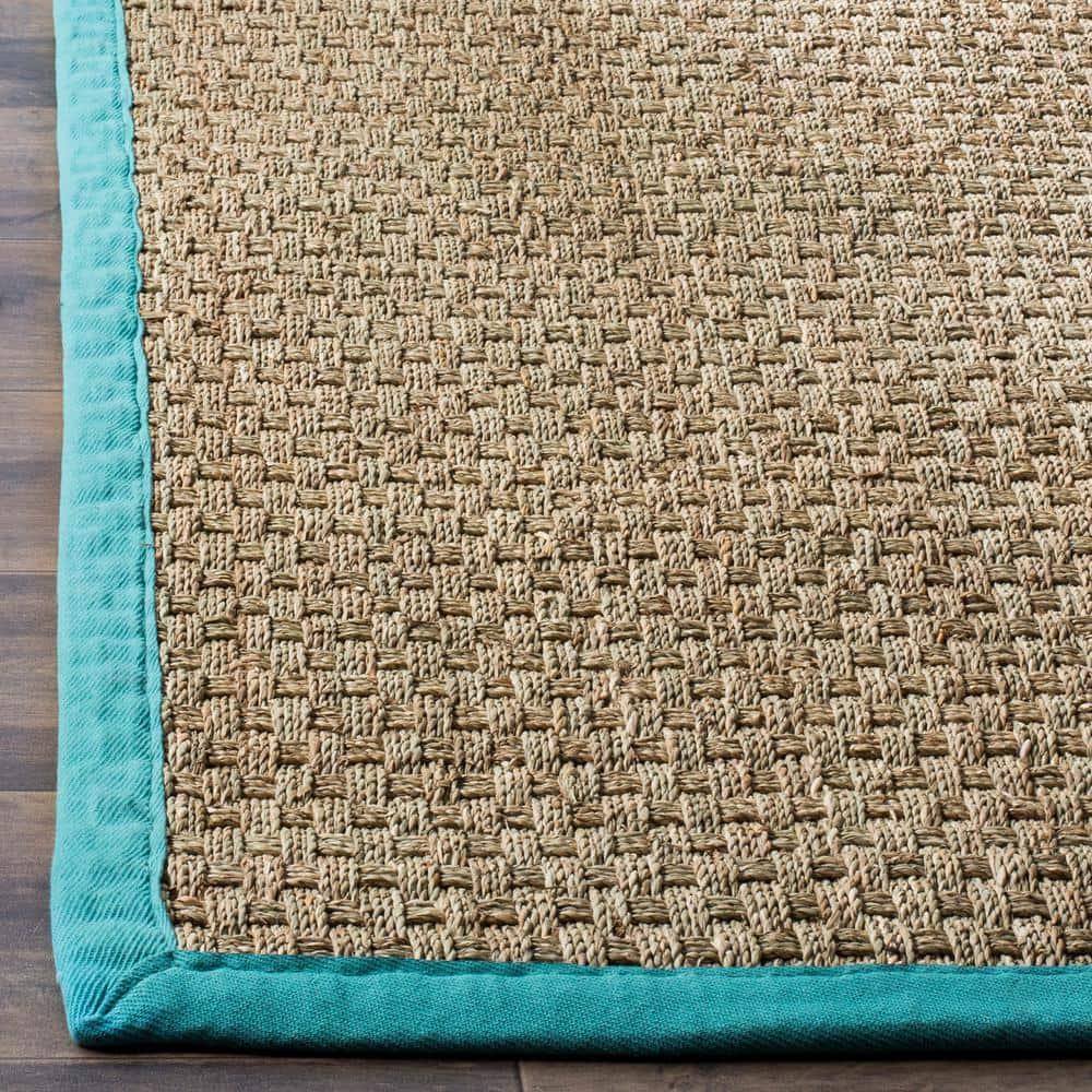 Natural Fiber NF114 Power Loomed Indoor Area Rug - Natural/Teal - 8'x10' - Safavieh.