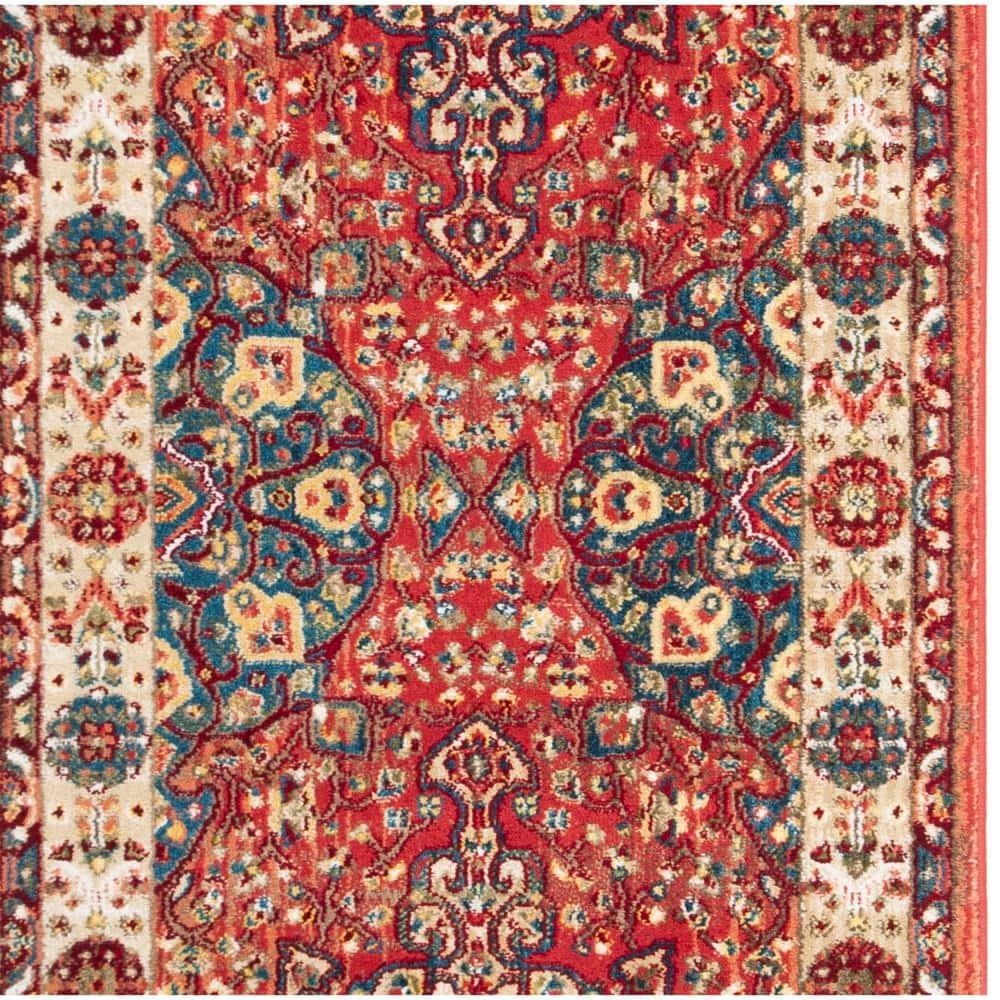 Kashan KSN305 Power Loomed Runner Rug - Red/Ivory - 2'6"x8' - Safavieh