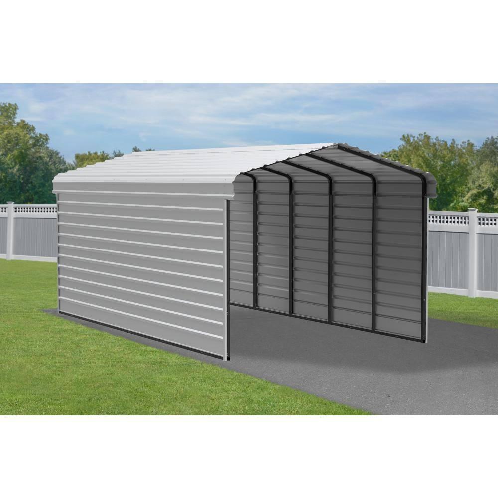 Arrow Arrow Steel Carport with 2 Side Wall Kits, 12x24x09