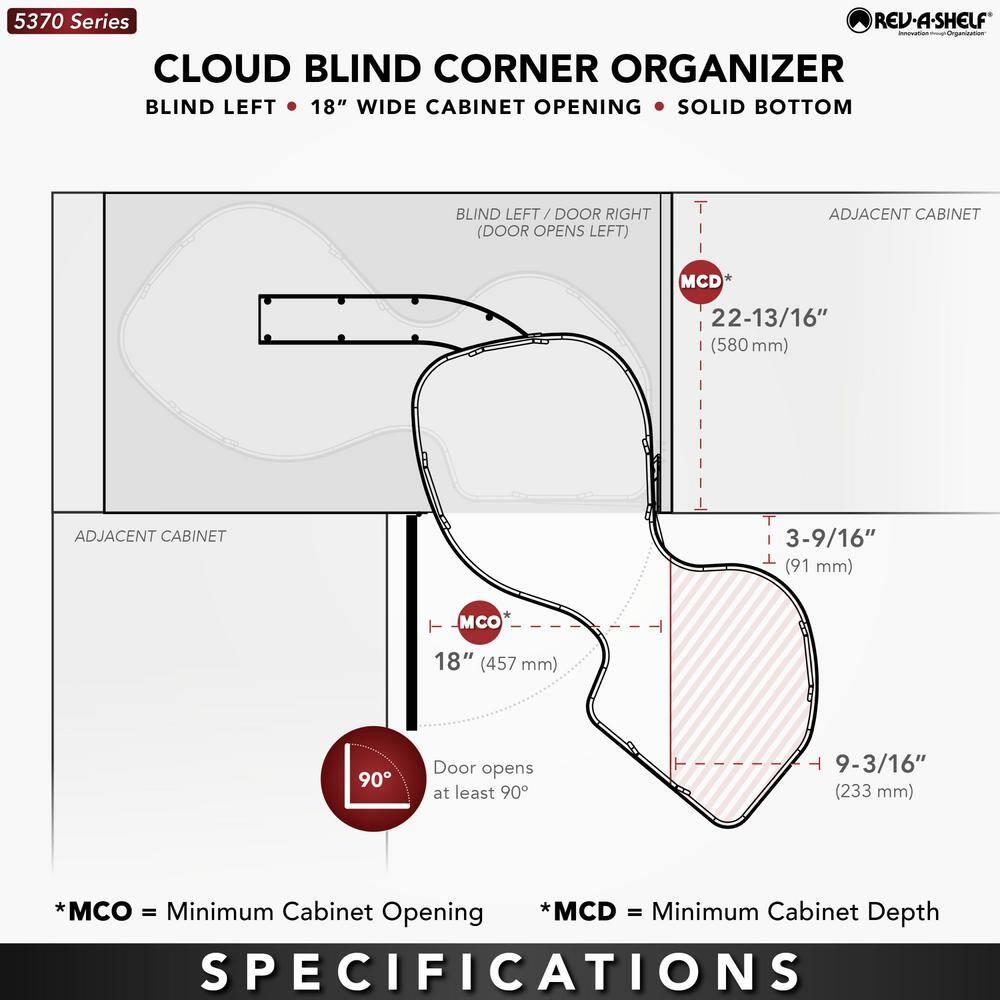 Rev-A-Shelf Rev-A-Shelf Contemporary Cloud Blind Corner Organizer for Blind Left Cabinet