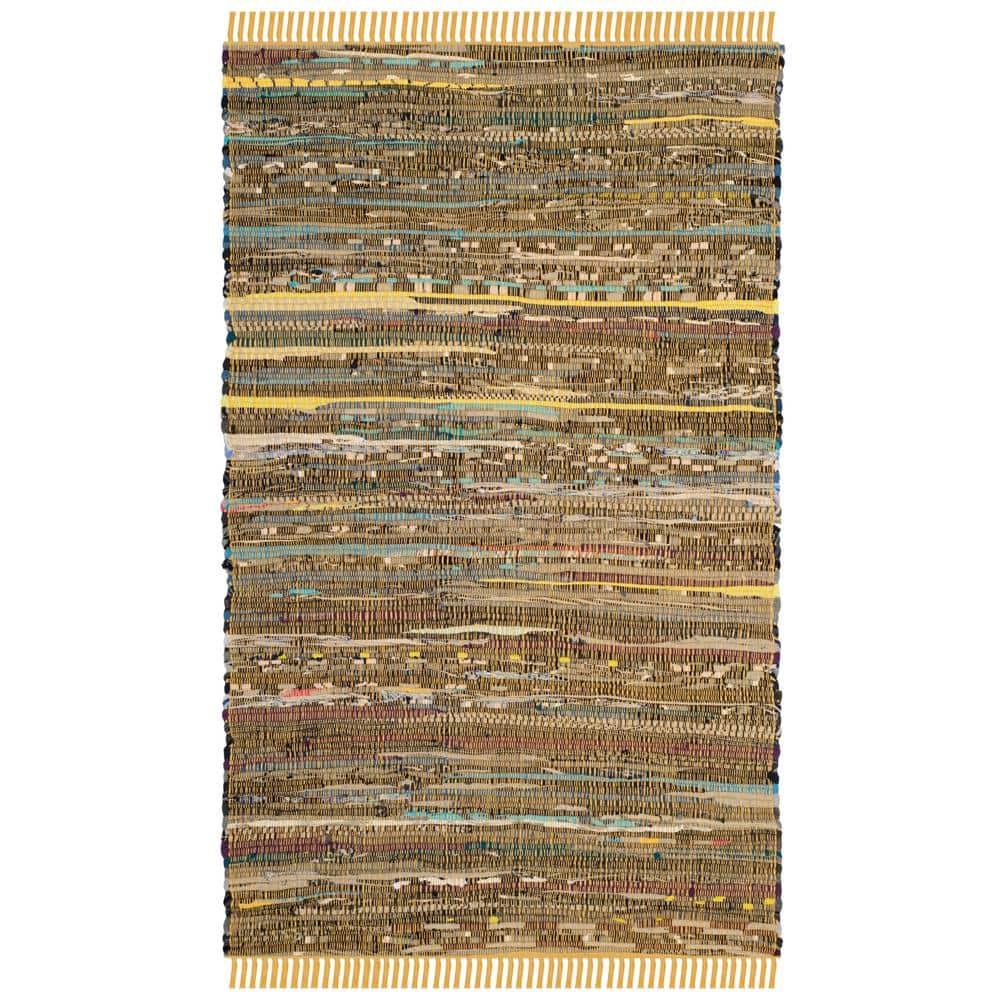 SAFAVIEH Rag Candis Striped Cotton Area Rug, Yellow/Multi, 2' x 3'