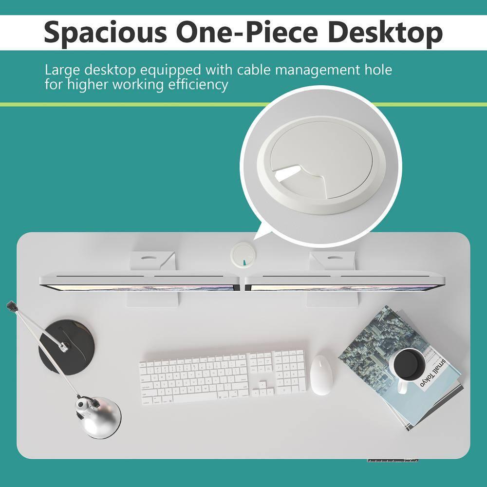 Costway Electric Adjustable Standing Desk Stand up Workstation w/Control White