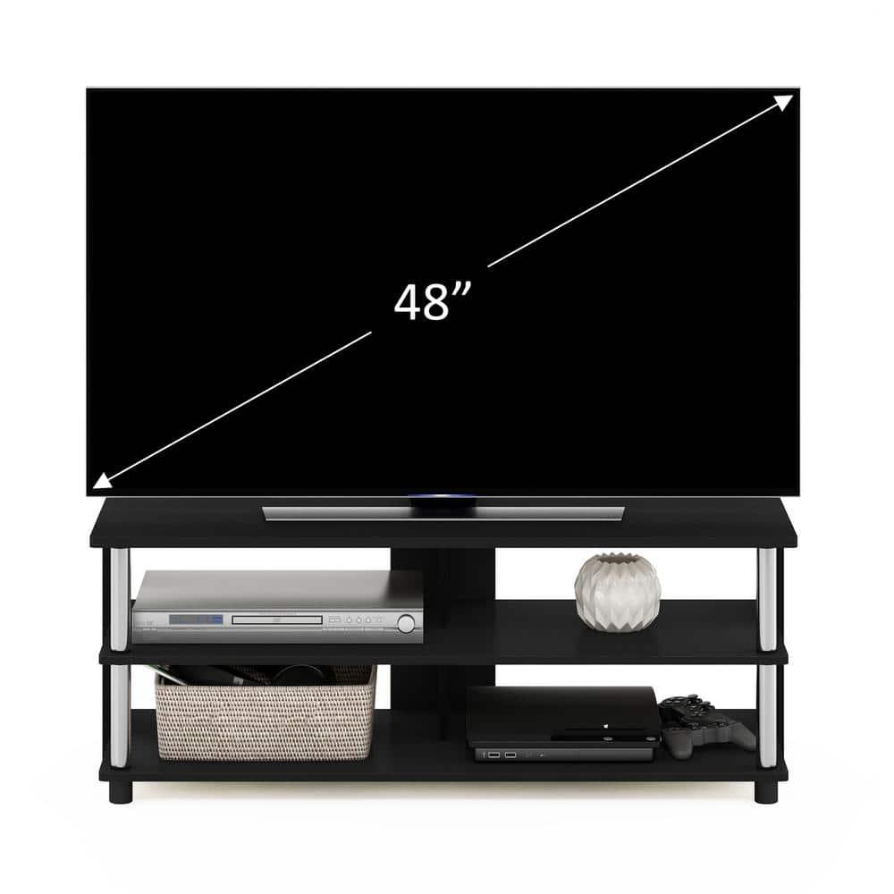 Furinno 3-Tier TV Stand for TVs up to 48" TV Console Table Entertainment Center w/Open Storage Shelves,Americano