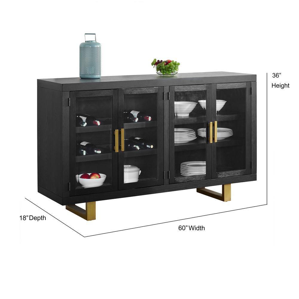 Steve Silver Yves Rubbed Charcoal Black Wood Server