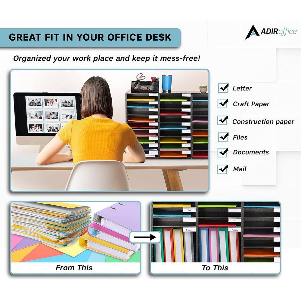 AdirOffice Manufactured Wood Compartment Mailroom Organizer