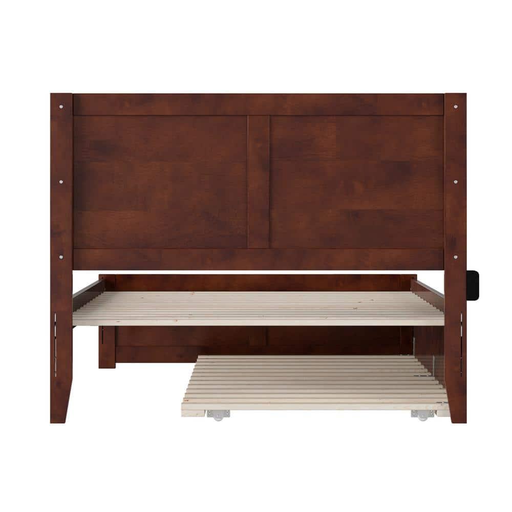 AFI Canyon Walnut Solid Wood Platform Bed with Matching Footboard & Twin Trundle, Full