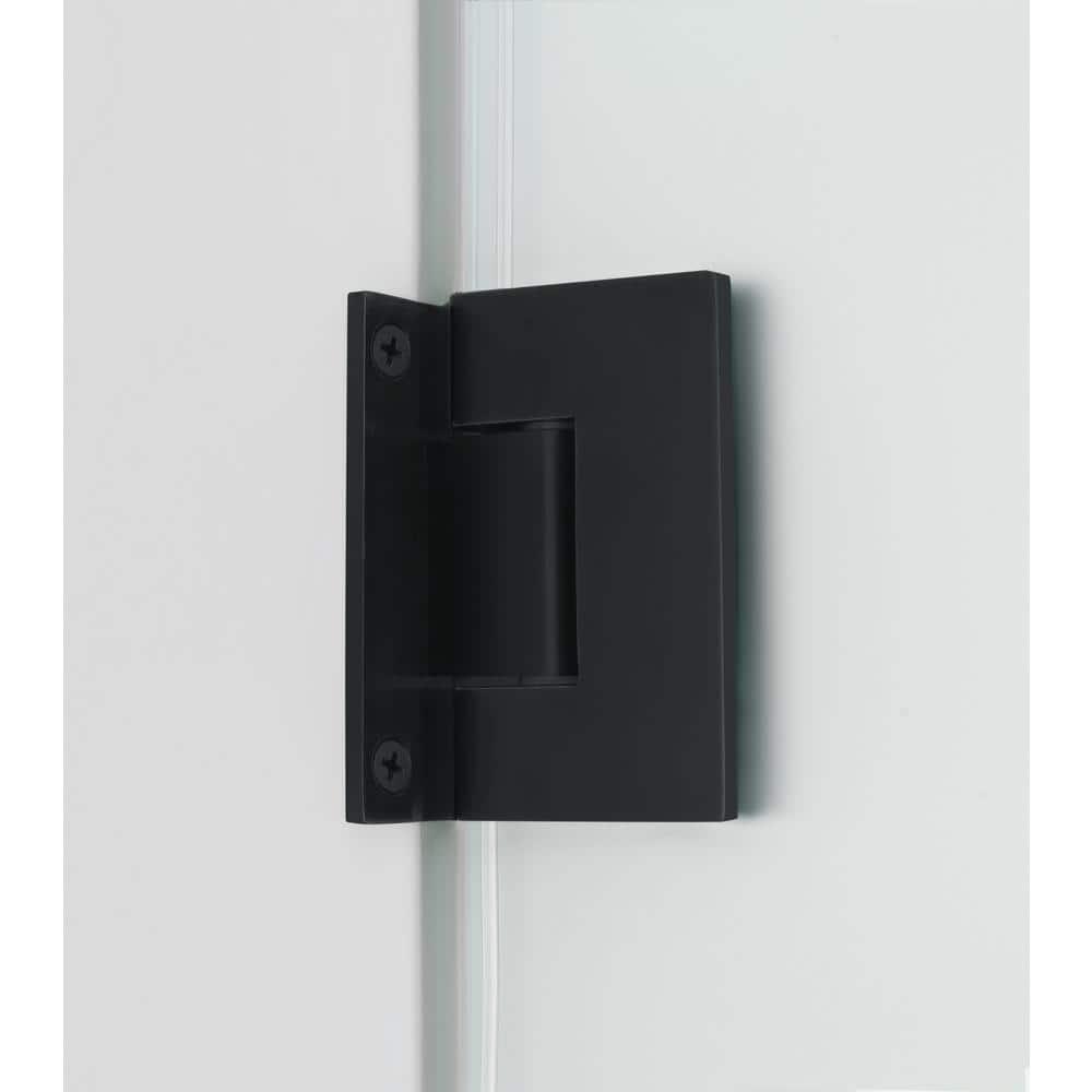 Kinkade XL 32.75"-33.25" W x 80" H Hinged Frameless Shower Door with Ultra-Bright Frosted Glass