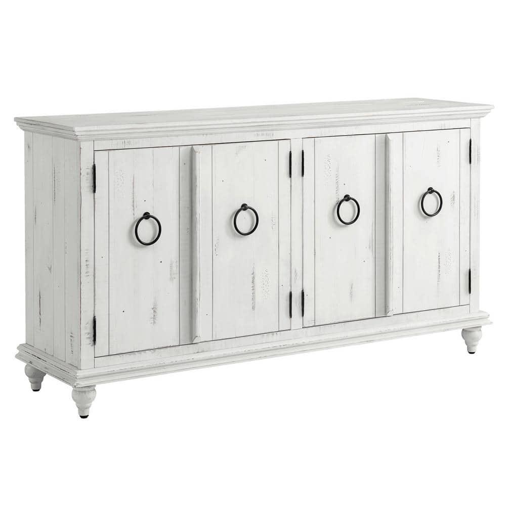 Martin Svensson Home Garden District Rustic White Solid Wood 65" TV Stand