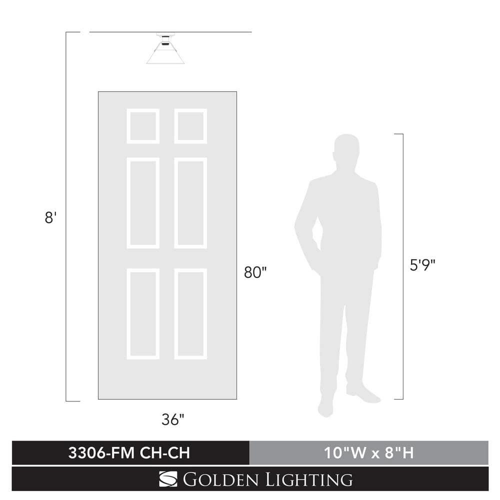Golden Lighting Orwell 1-Light Flush Mount in Chrome
