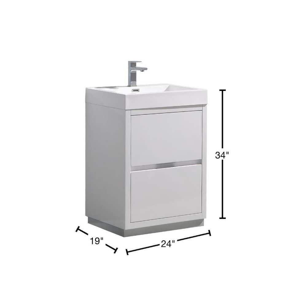 Valencia 24" Freestanding Single Sink Bathroom Vanity with Top and Sink (Faucet Not Included)