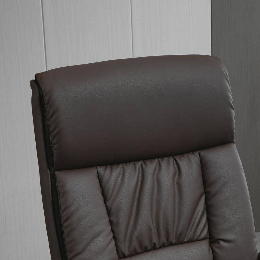 Hokku Designs Recliner And Ottoman With Wrapped Base, Swivel PU Leather Reclining Chair With Footrest For Living Room, Bedroom And Home Office