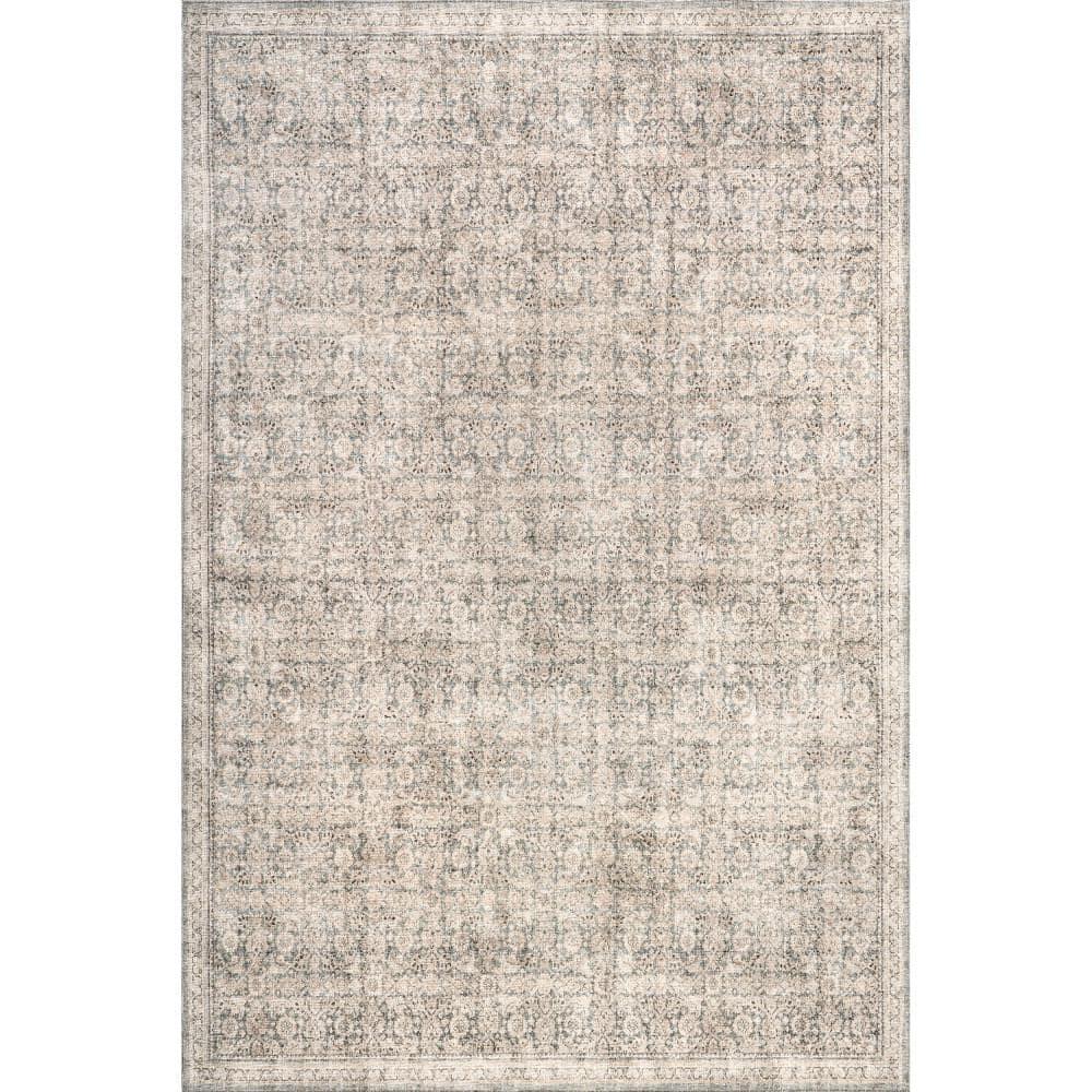 Nuloom Hillstone Collection Cally Traditional Vintage Medallion Area Rug, 5' x 8', Taupe