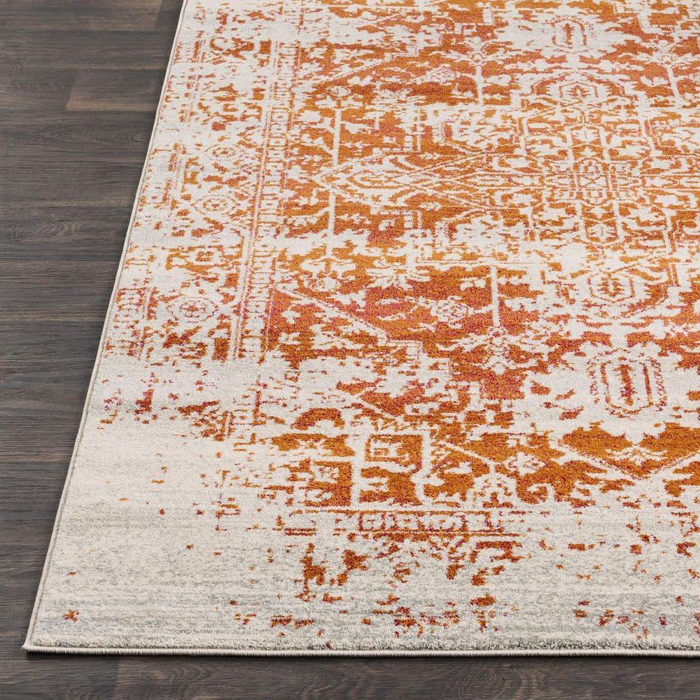 Madison MAD603 Power Loomed Indoor Area Rug - Orange/Ivory - 5'3"x7'6" - Safavieh