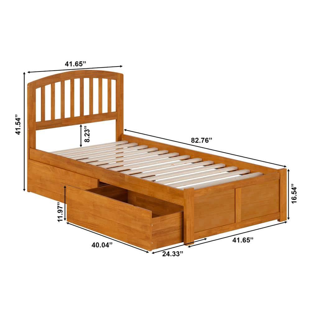 Solid Wood Platform Storage Bed