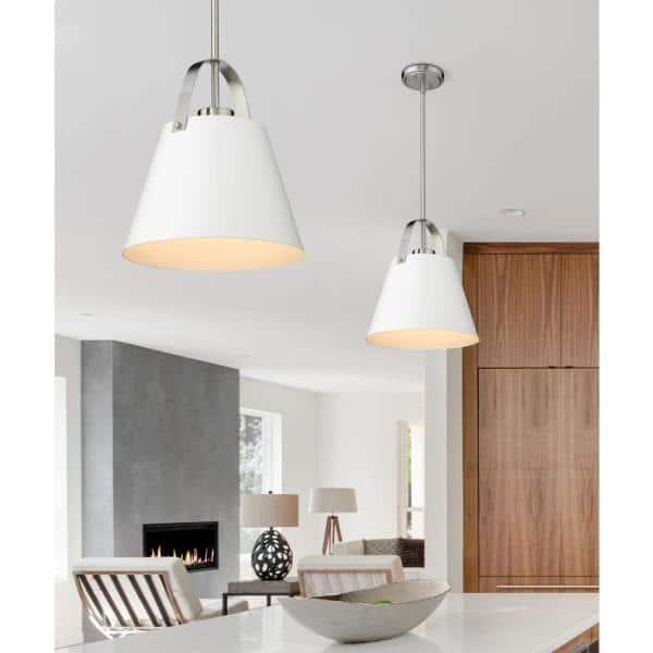 Z-Lite Z-Studio 1 - Light Pendant in  Matte White/Brushed Nickel