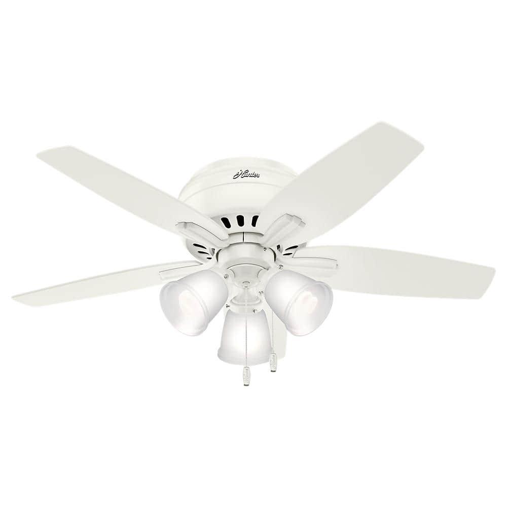 Hunter Fan Newsome 42" 5 - Blade Traditional Indoor Flush Mount Ceiling Fan with Lights and Pull Chains