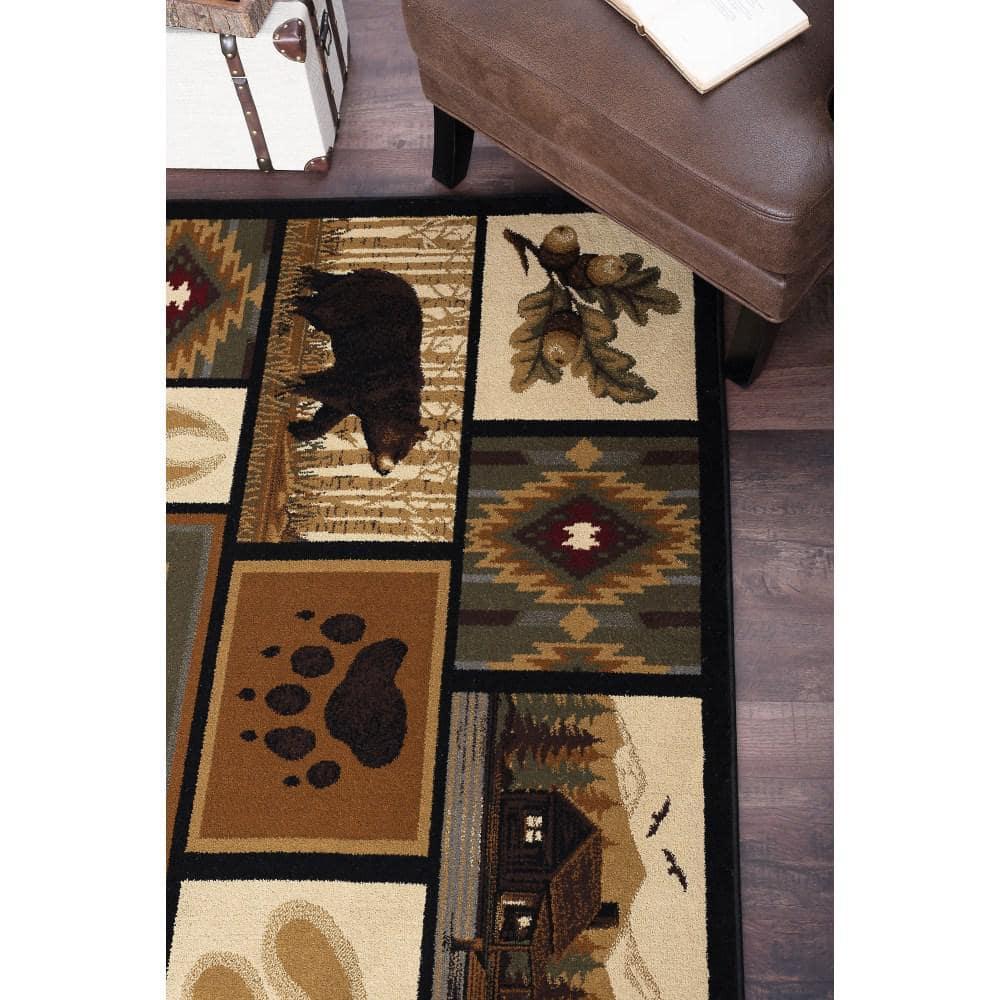 Nature Novelty 4' x 5' Multi-Color Polypropylene Indoor Area Rug