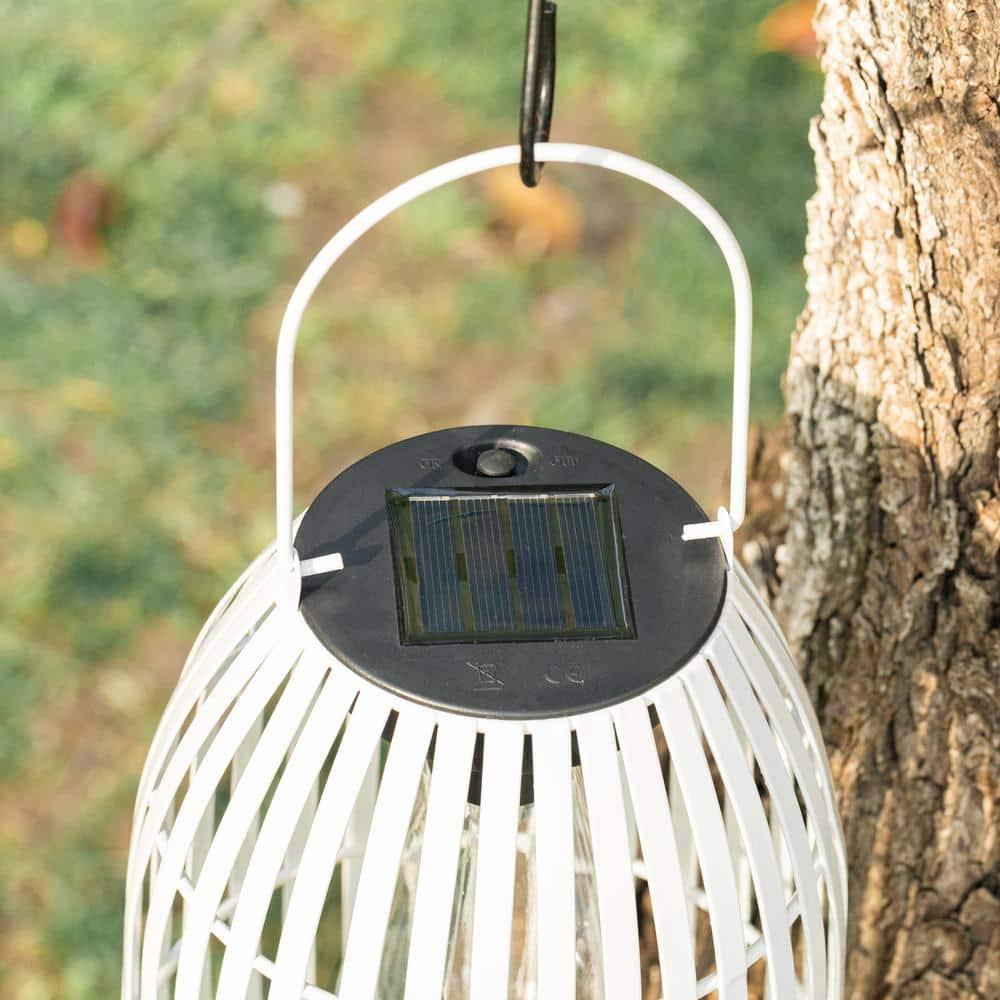 Glitzhome 9.75'' Integrated LED Outdoor Lantern (Set of 2)