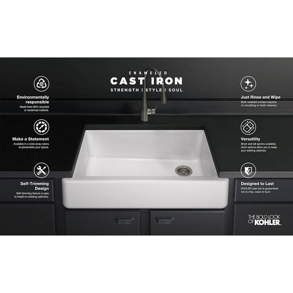 Iron Tones 33" L x 18.75" W Large/Medium Double-Bowl Kitchen Sink