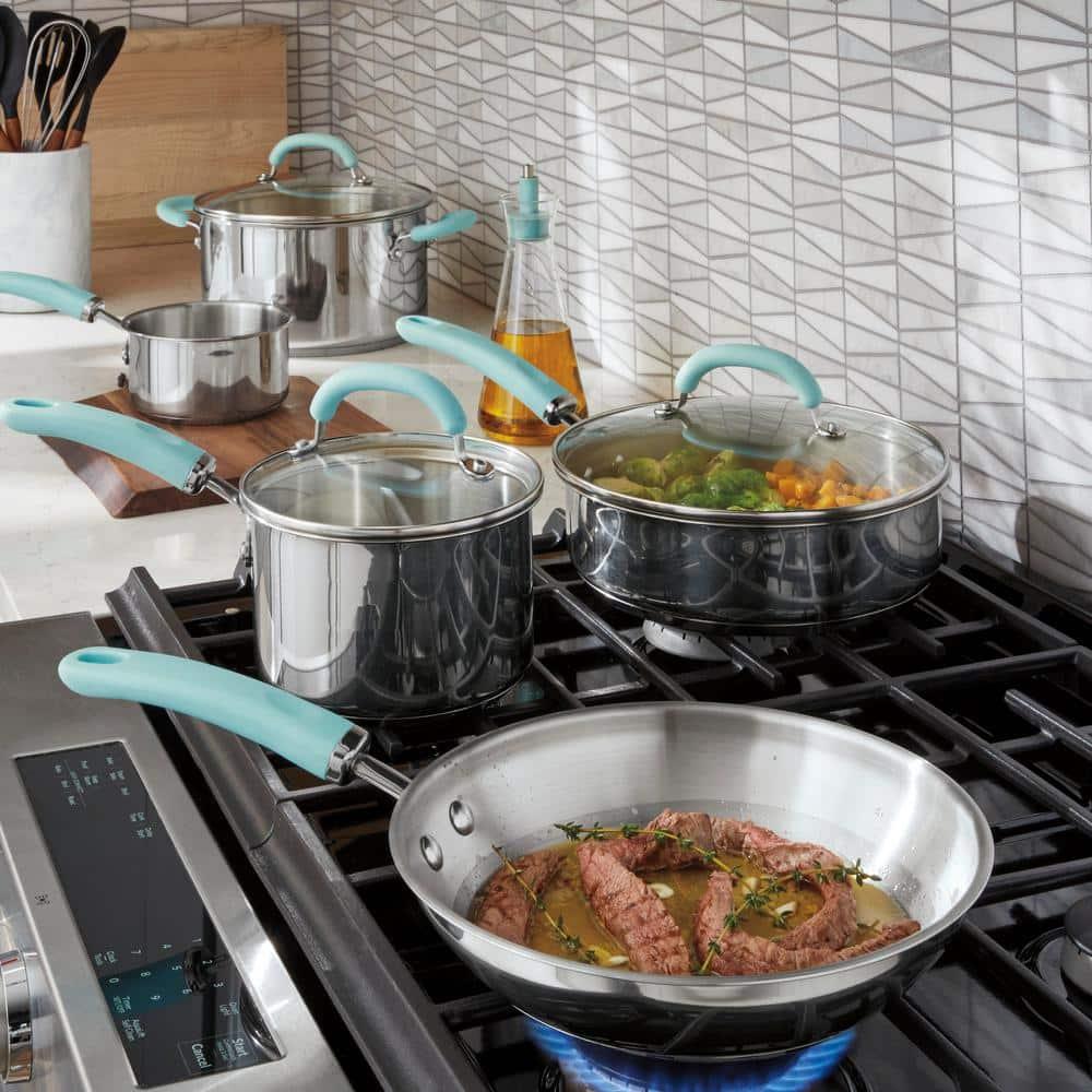 Rachael Ray Rachael Ray Create Delicious Stainless Steel Cookware Induction Pots and Pans Set, 10 Piece