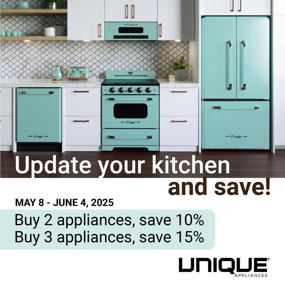 Unique Appliances Classic Retro 30" Frost-Free 17.7 cu. ft. Energy Star Certified Bottom Freezer Refrigerator UGP-510L W AC