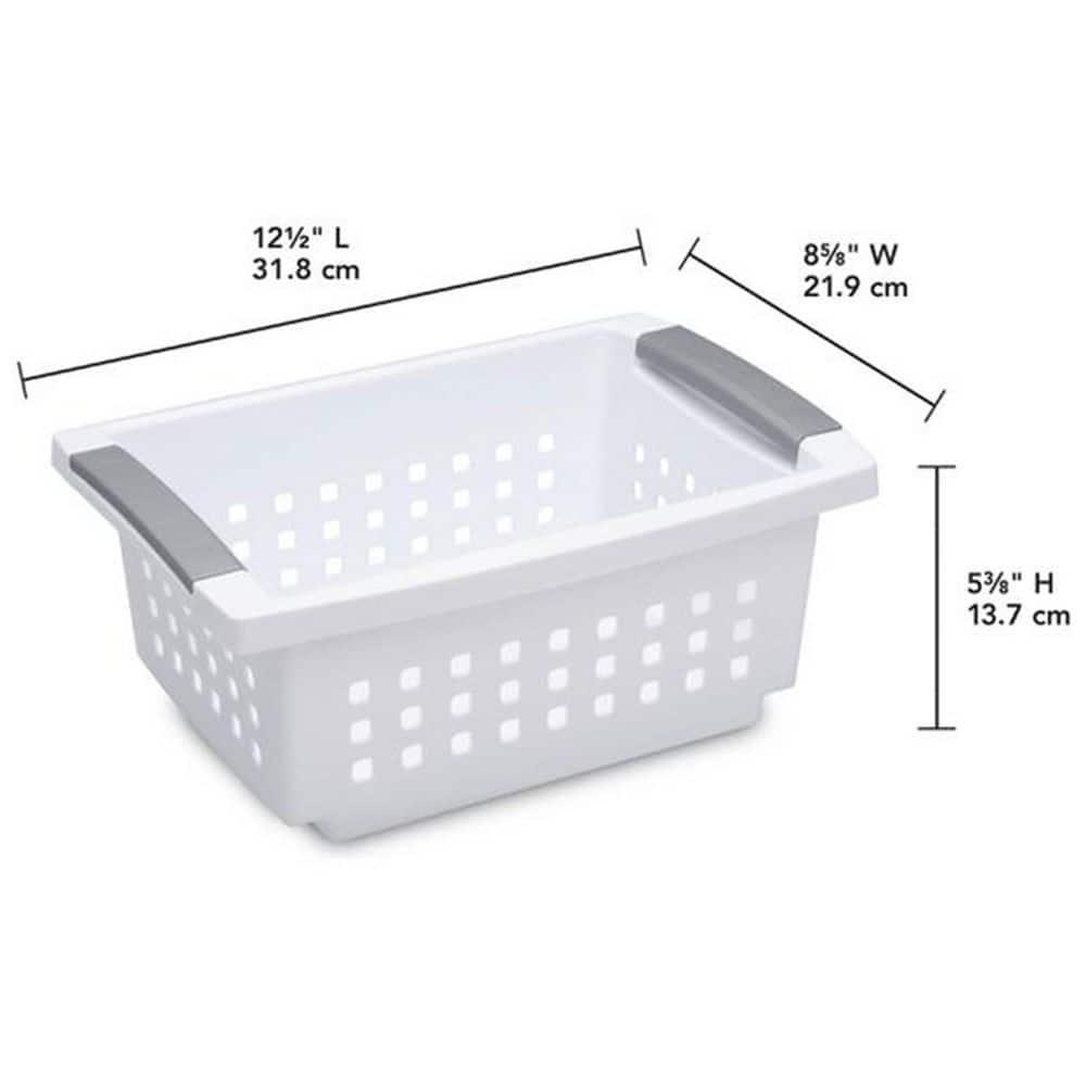 Sterilite Sterilite Small Stacking Basket, Stack Storage Bins, Organize Closets, Pantry, Bathroom or Classroom (Set of 8)
