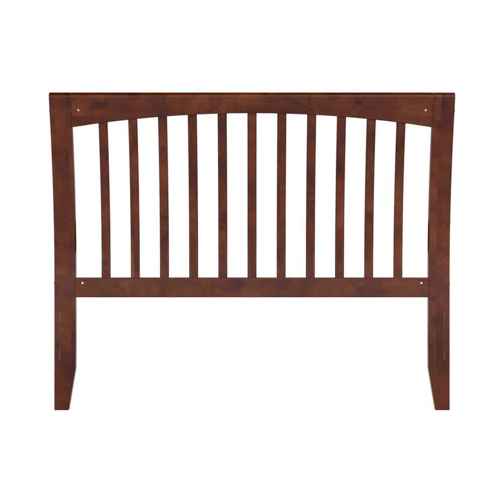 Solid Wood Slat Headboard - Sleigh Design Bed Frame - Walnut Finish - Full, Queen, King Sizes