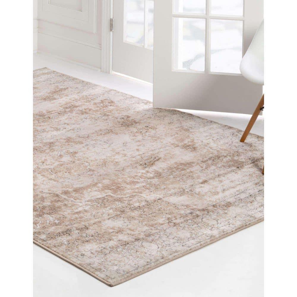 Unique Loom Portland Collection Area Rug - Canby (6' 1" x 9' Rectangle Ivory/Beige)
