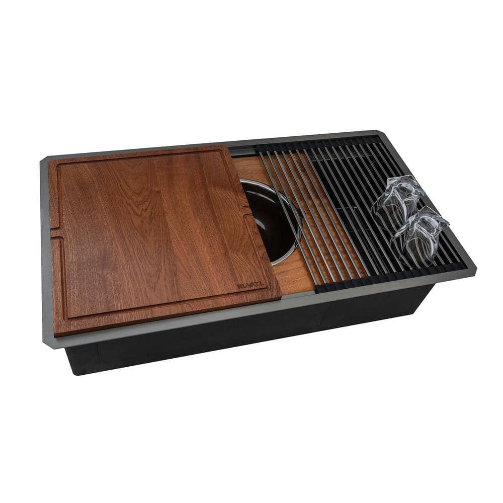 Ruvati Ruvati 20 x 14 inch Semi-Recessed Drop-in Topmount Rectangular Bathroom Sink RVH6222BL