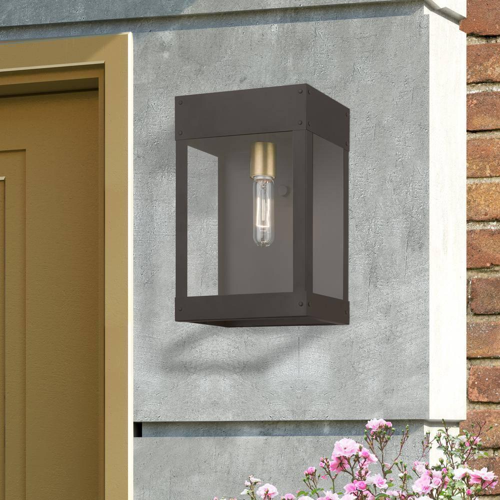 Livex Lighting Barrett 1 - Light Wall Light in  Bronze/Antique Brass