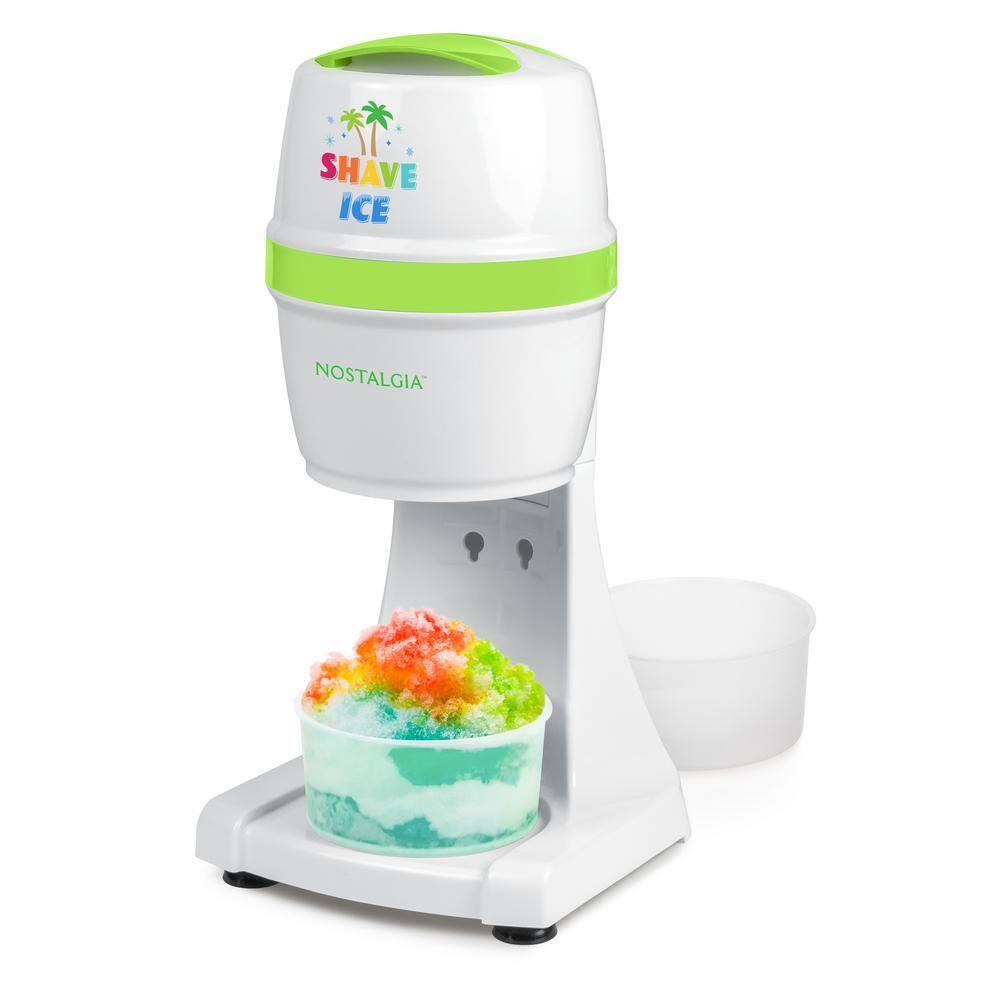 Nostalgia Nostalgia Electric Hawaiian Shave Ice & Snow Cone Maker, Includes Reusable Cup And Two Ice Molds, Stainless Steel Blades