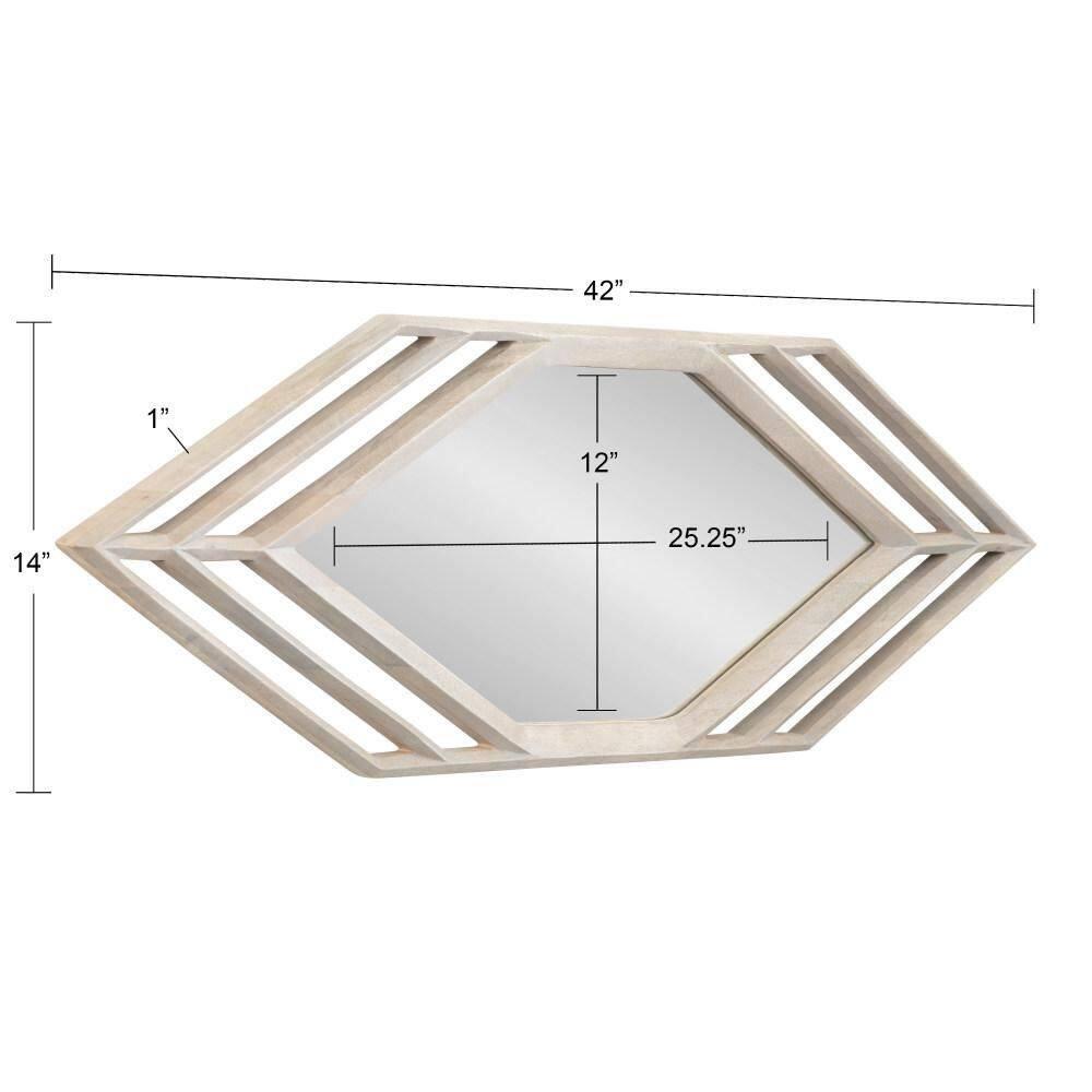 Kate and Laurel Vayga Framed Wall Mirror, 14x42, White