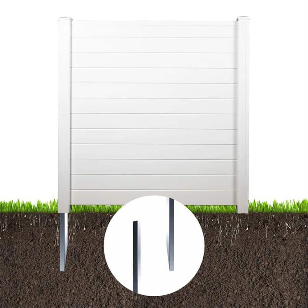 4ft H x 4ft W (2 Panels) No Dig Enclo Premium White Vinyl Privacy Screen, Outdoor Privacy Panels, Use As Air Conditioner Fence, Trash Can Enclosure, Pool Equipment Enclosure, ZP19014