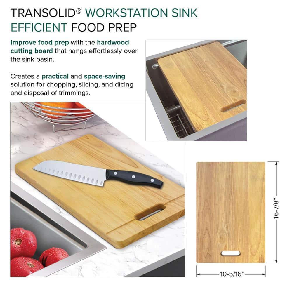 Transolid 32-in X 22-in 18-Gauge Drop-in Stainless Steel Kitchen Workstation Sink