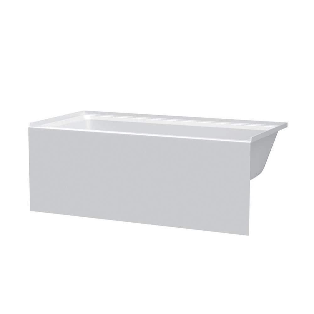 Fine Fixtures Acrylic-Fiberglass Soaking Bathtub, White. Alcove | Apron Front Right Hand 72"x36"