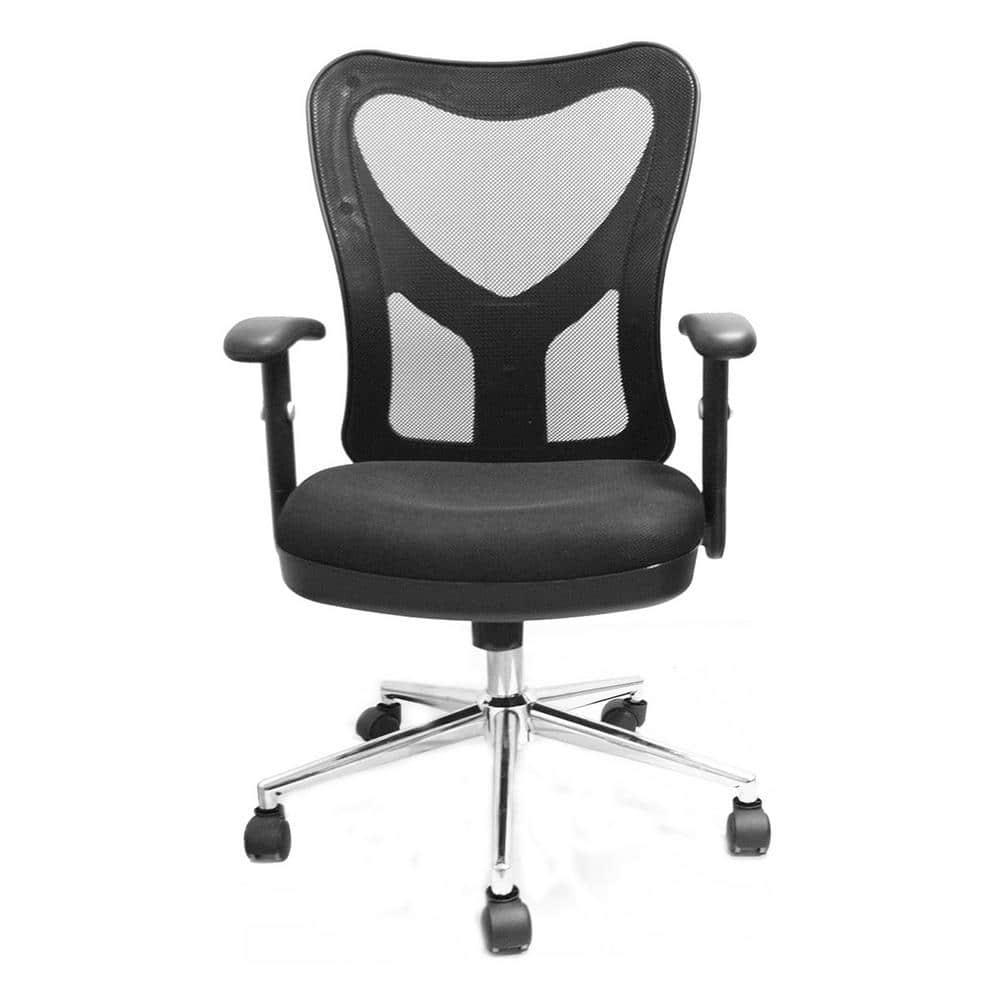 Techni Mobili High Back Mesh Office Chair with Chrome Base, Black RTA-0098M-BK